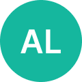 Circular teal icon with white uppercase letters 'AL' in the center.