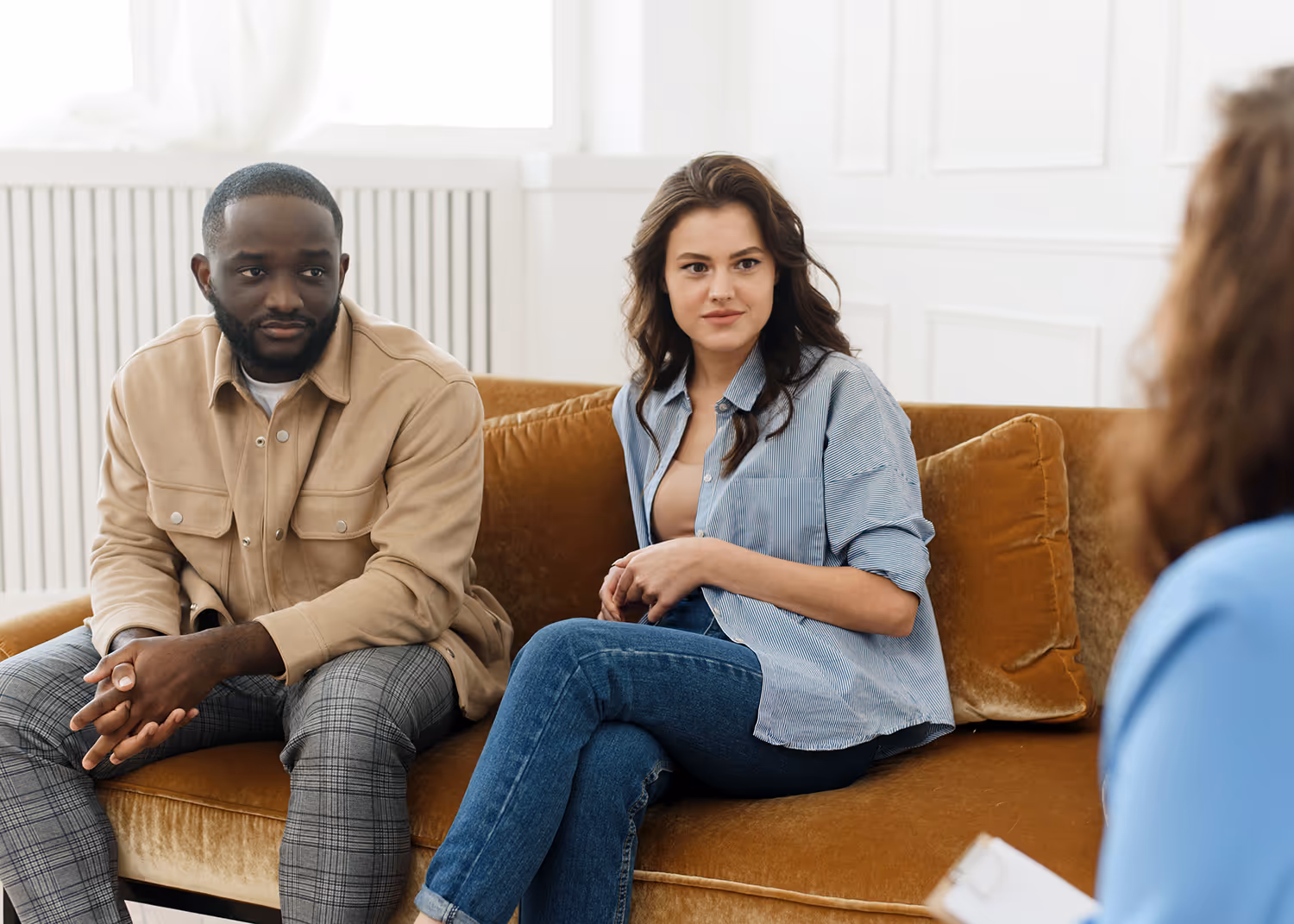 Couple receiving Couples Counseling & Therapy Services | New Braunfels, TX at Knowing Connection Therapy.