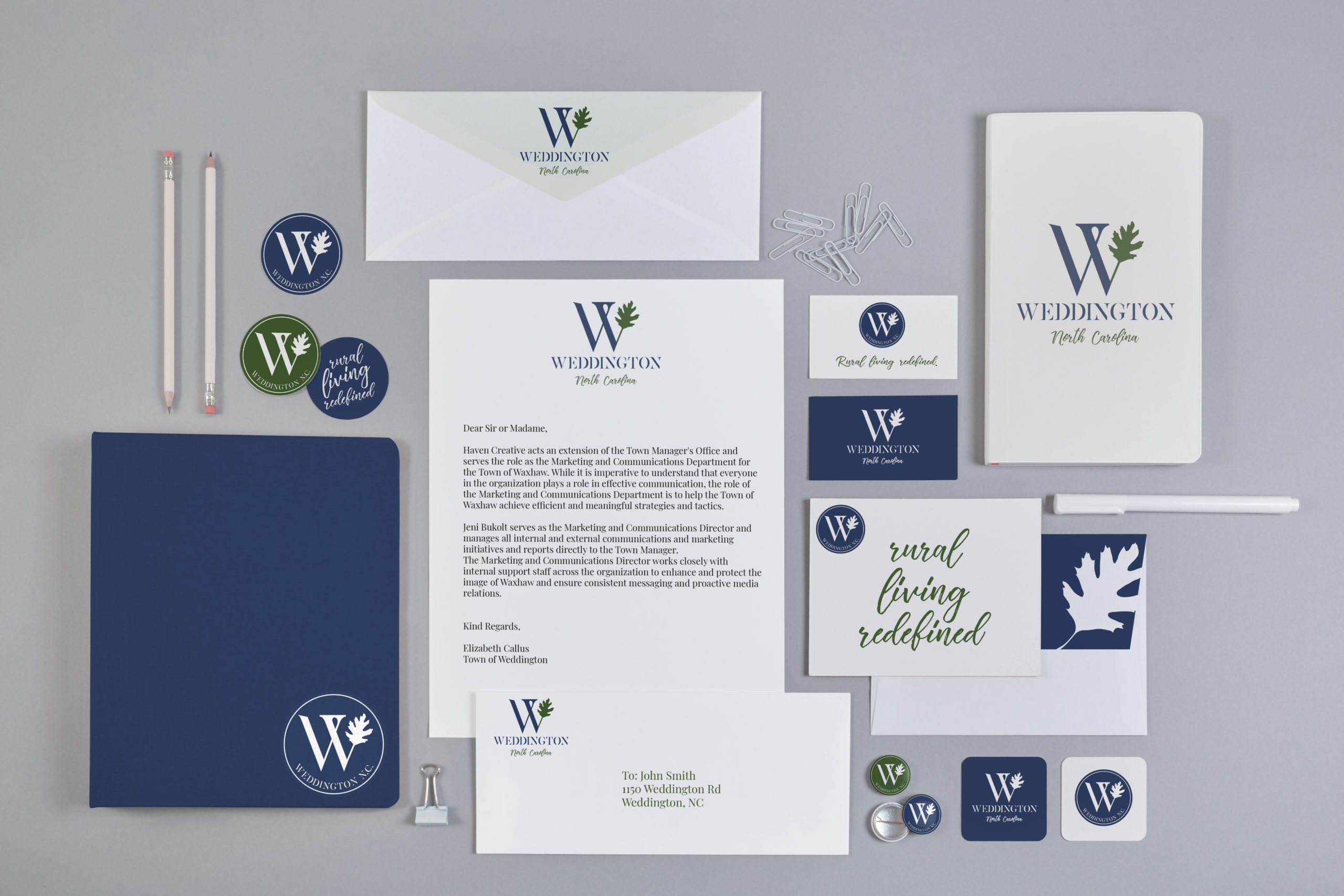 Weddington branding stationary 