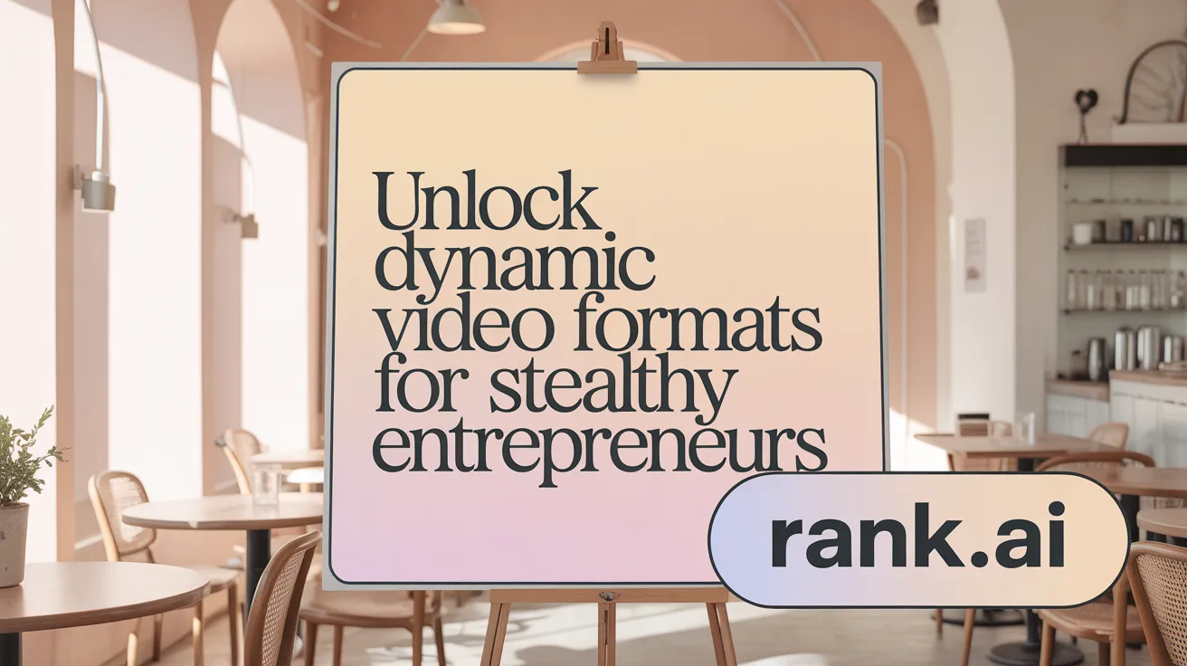 Unlock Dynamic Video Formats for Stealthy Entrepreneurs
