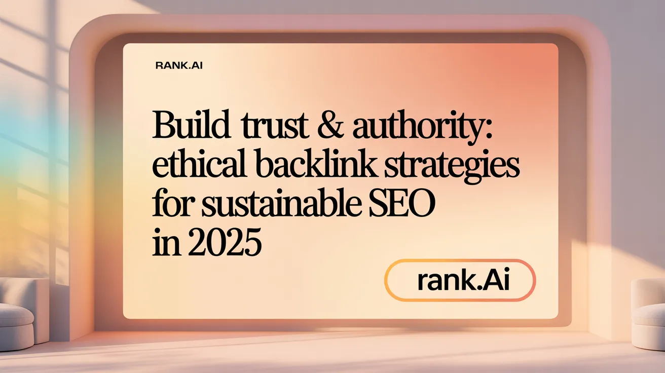 Build Trust &amp; Authority: Ethical Backlink Strategies for Sustainable SEO in 2025