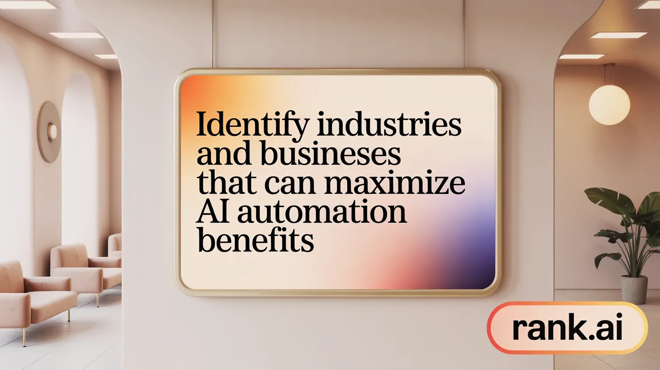 Identify Industries and Businesses That Can Maximize AI Automation Benefits