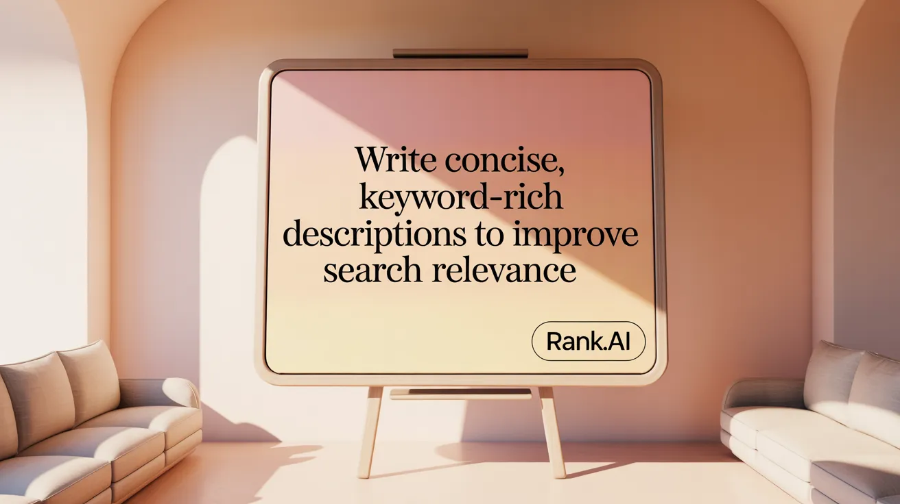 Write Concise, Keyword-Rich Descriptions to Improve Search Relevance