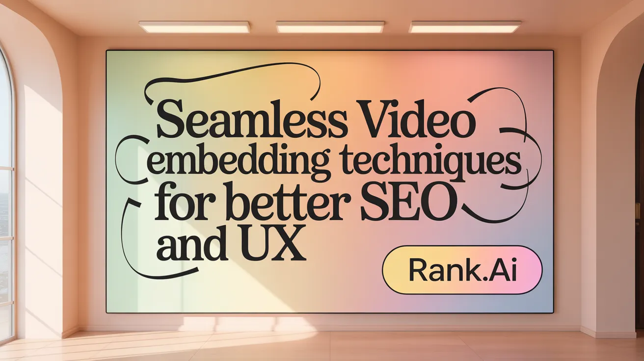 Seamless Video Embedding Techniques for Better SEO and UX