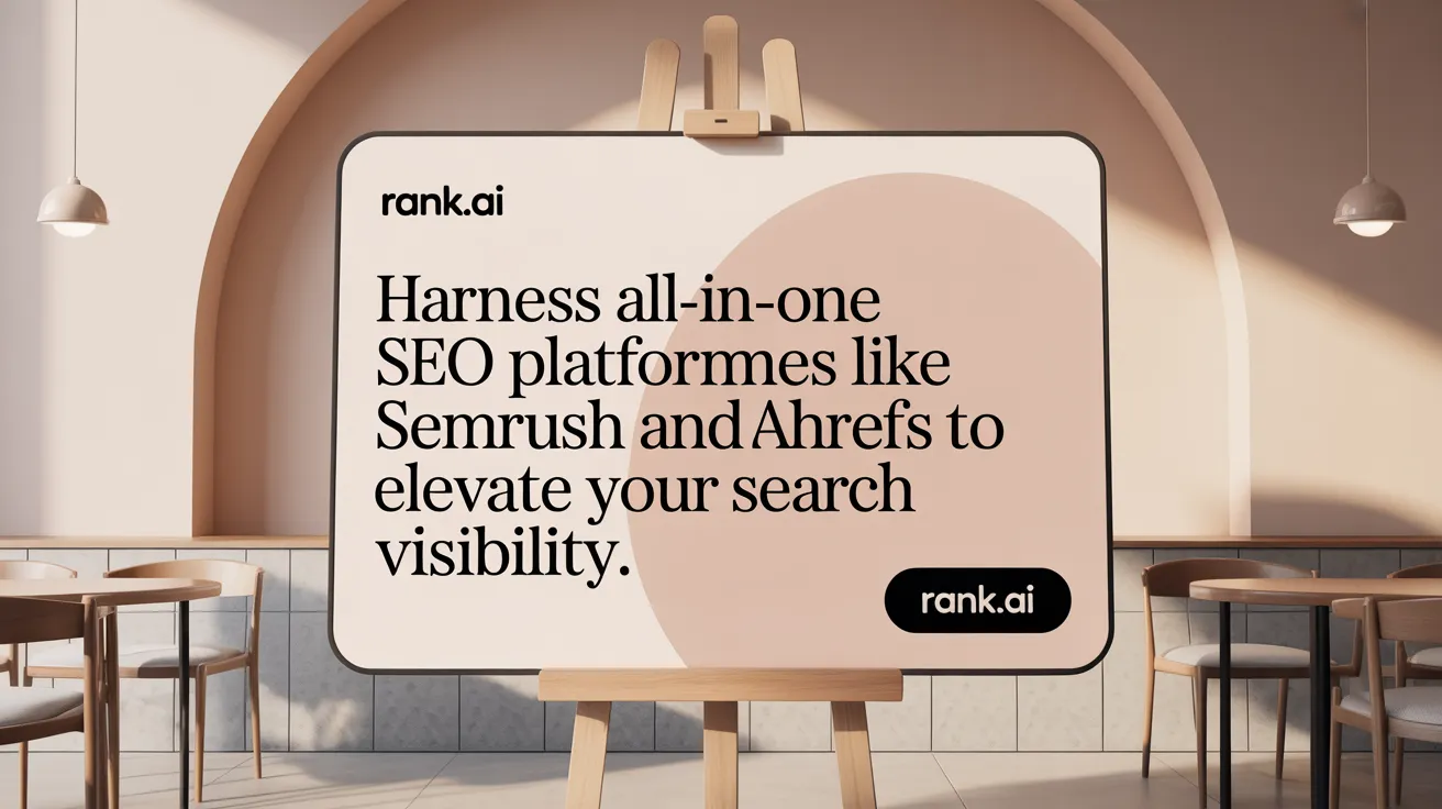 Harness all-in-one SEO platforms like Semrush and Ahrefs to elevate your search visibility.