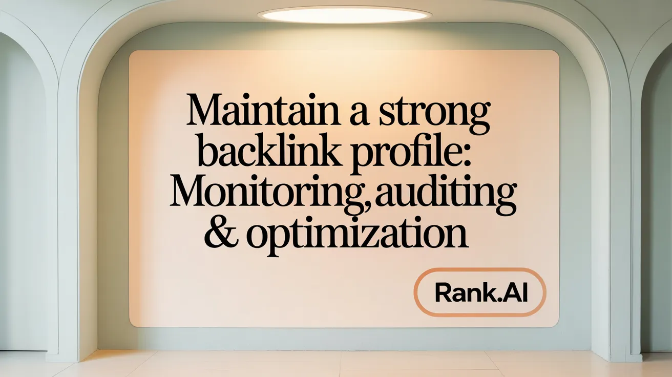 Maintain a Strong Backlink Profile: Monitoring, Auditing & Optimization