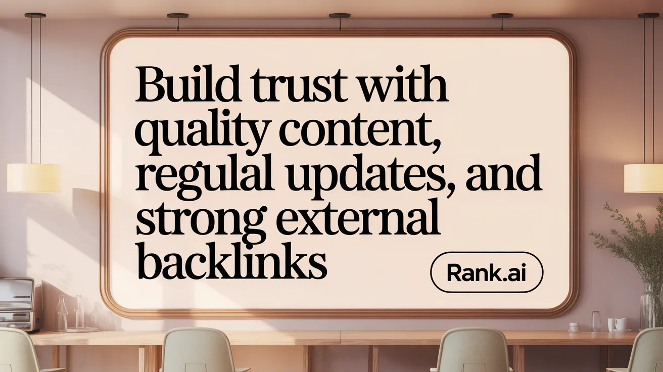 Build Trust with Quality Content, Regular Updates, and Strong External Backlinks