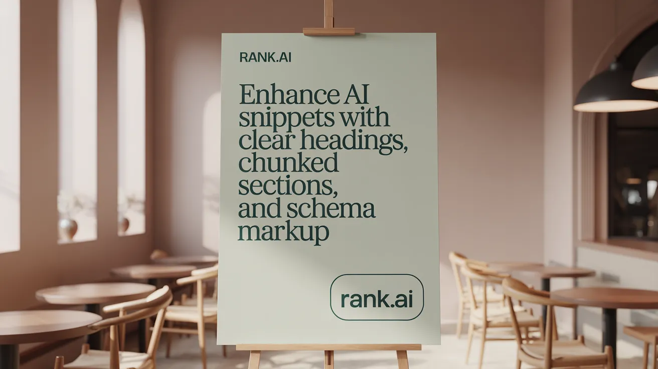 Enhance AI Snippets with Clear Headings, Chunked Sections, and Schema Markup