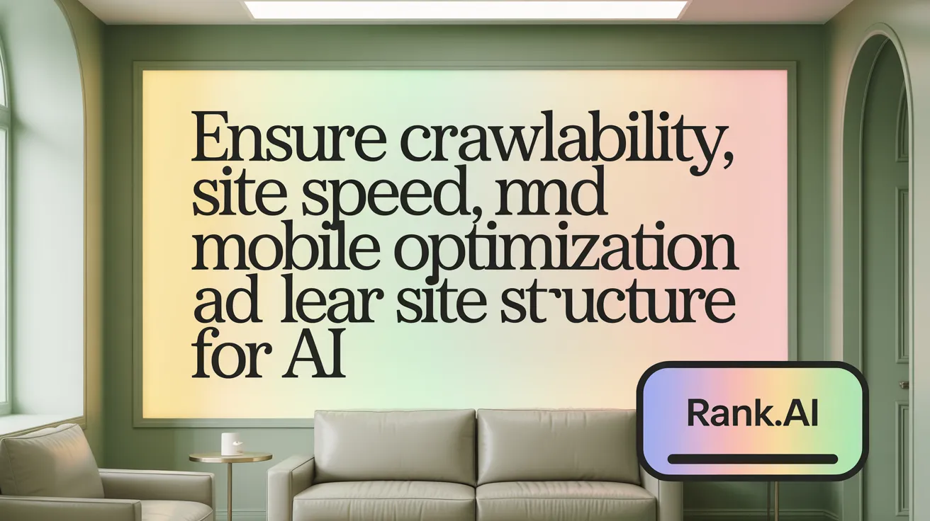 Ensure Crawlability, Site Speed, Mobile Optimization, and Clear Site Structure for AI