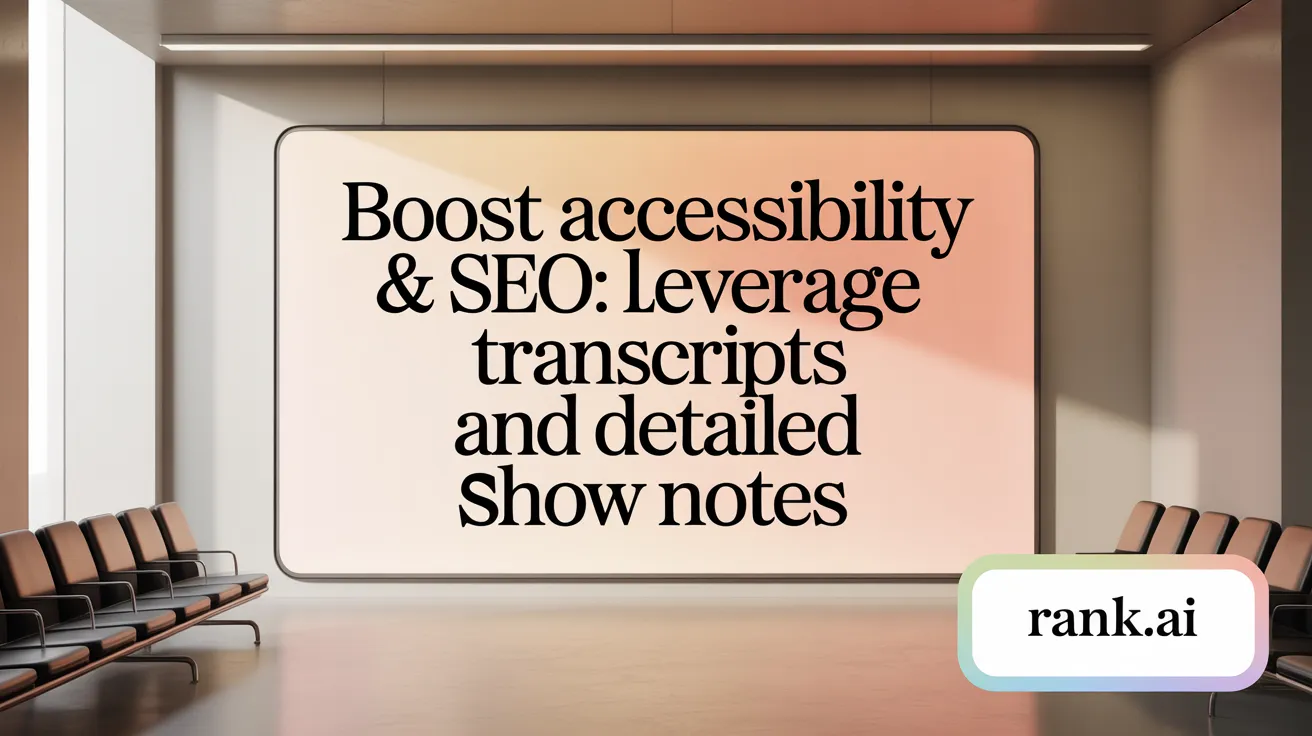 Boost Accessibility &amp; SEO: Leverage Transcripts and Detailed Show Notes