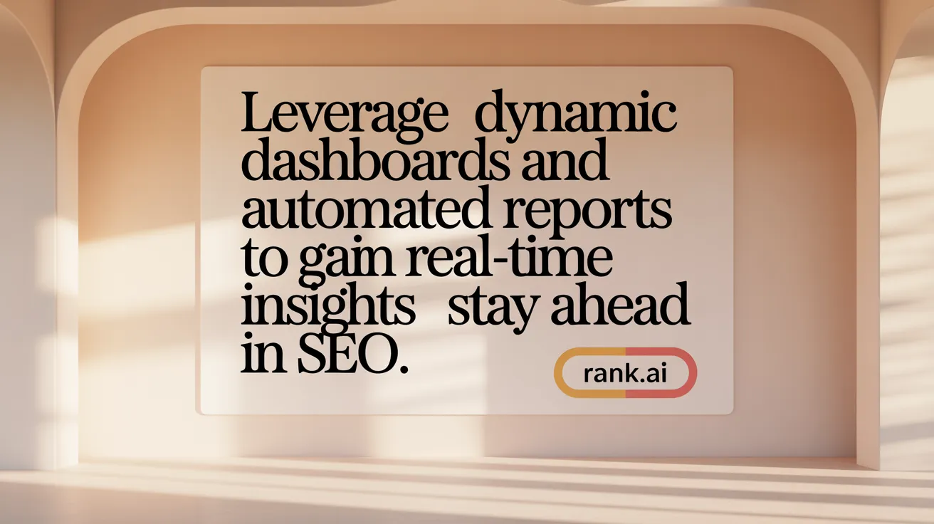 Leverage dynamic dashboards and automated reports to gain real-time insights and stay ahead in SEO.