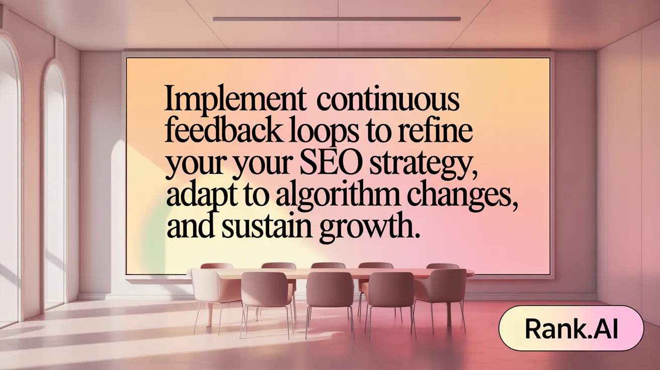 Implement continuous feedback loops to refine your SEO strategy, adapt to algorithm changes, and sustain growth.