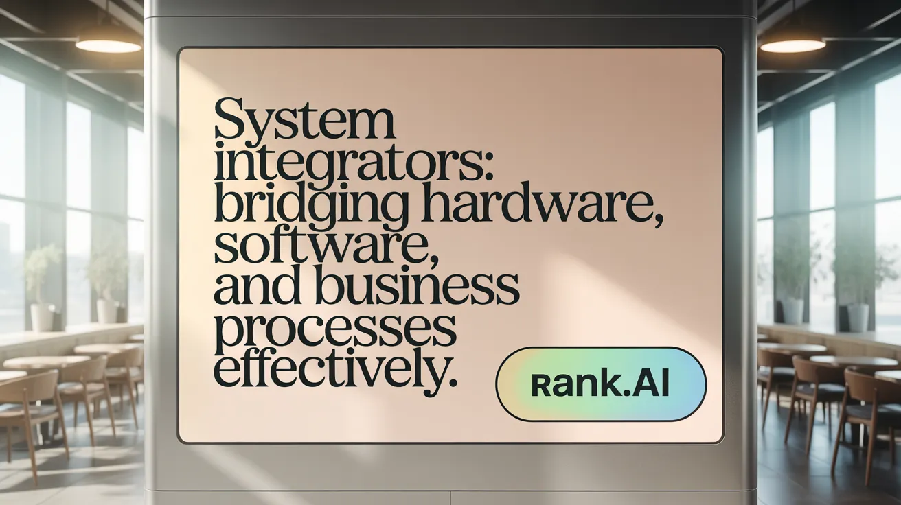 System Integrators: Bridging Hardware, Software, and Business Processes Effectively