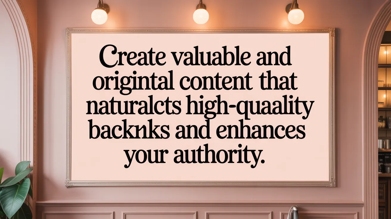 Create valuable and original content that naturally attracts high-quality backlinks and enhances your authority.