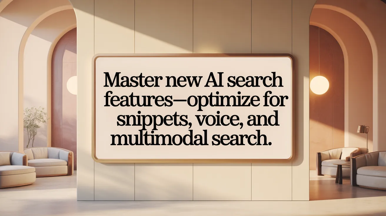 Master new AI search features—optimize for snippets, voice, and multimodal search.