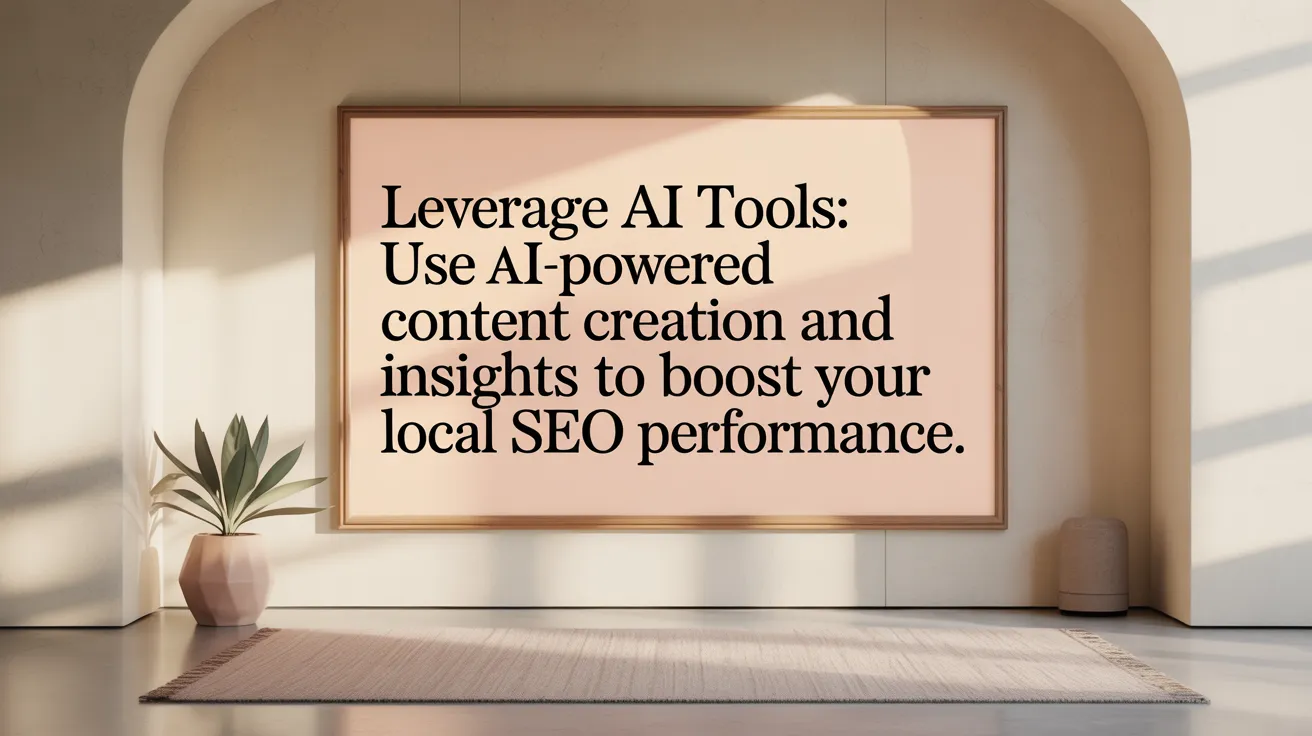 Leverage AI Tools: Use AI-powered content creation and insights to boost your local SEO performance.