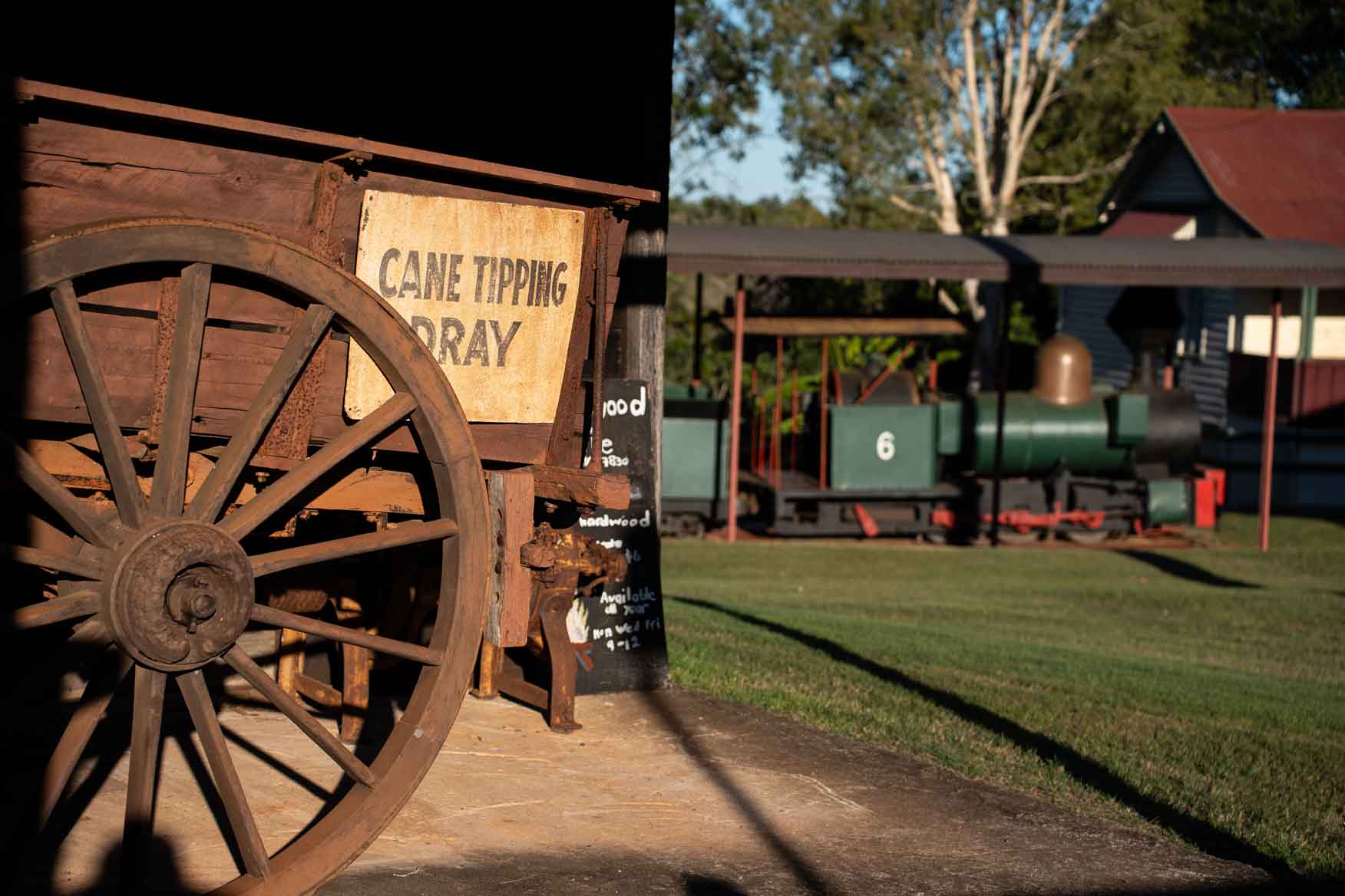 An old Cane Tipping Tray inside the Childers Historical Complex.