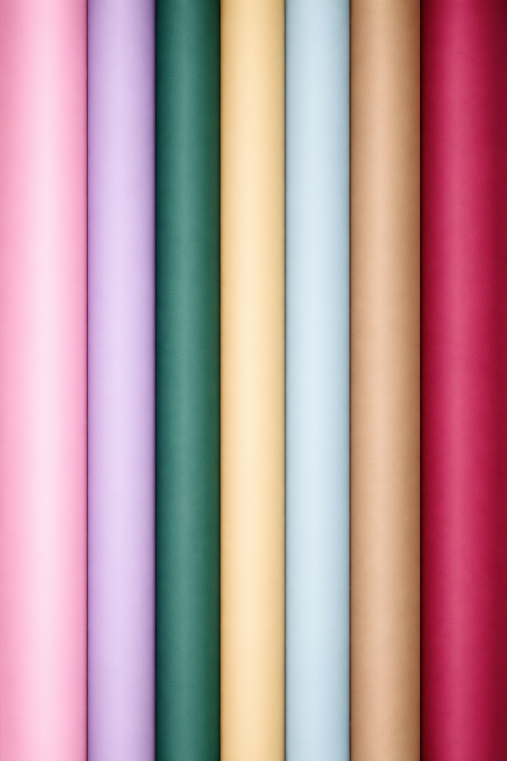 Minimalist photography studio with a black stool on a white backdrop and a modern beige chair beside a window with sheer curtains.