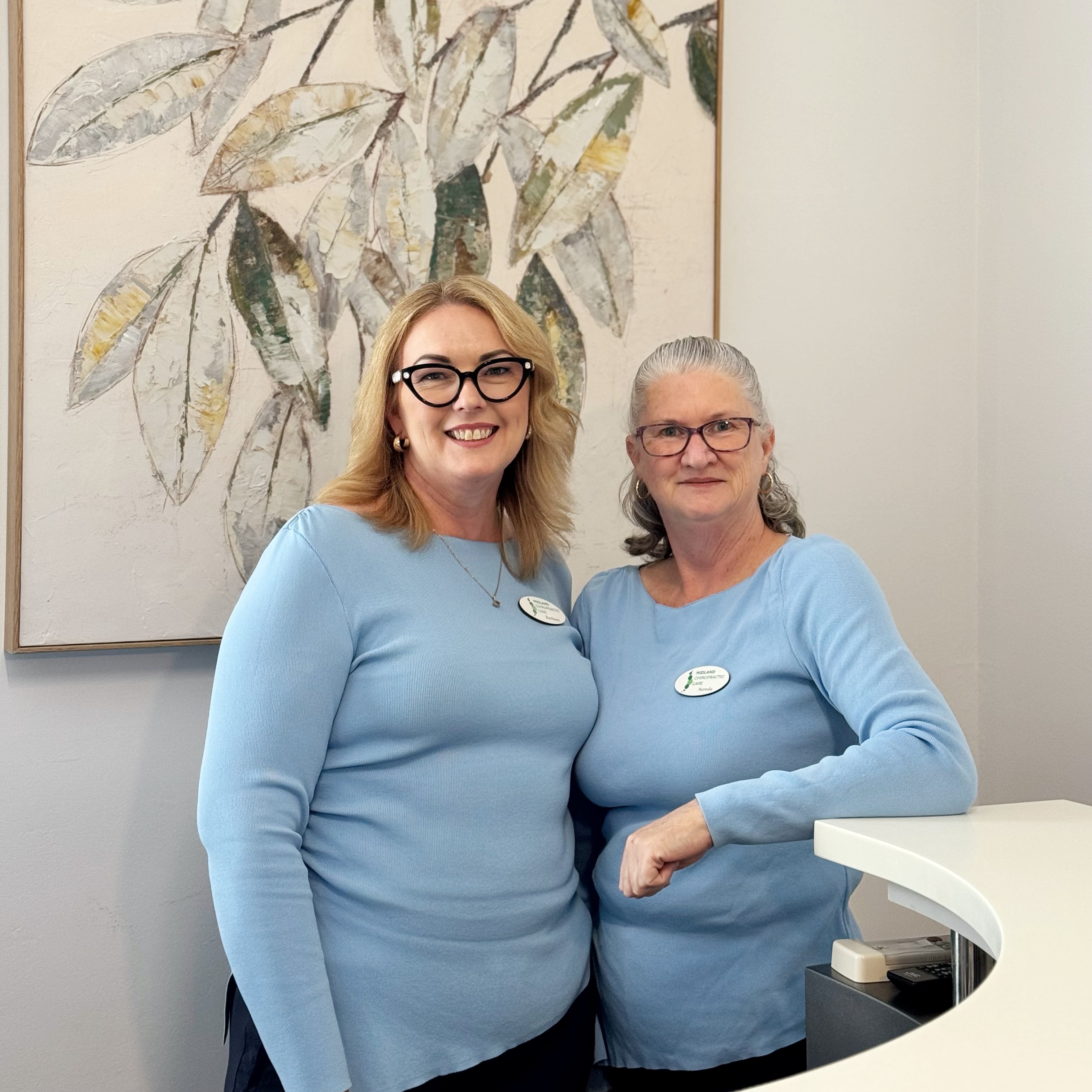 Barn and Nereda the receptionists posing for a photo