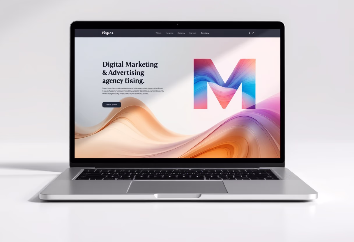 [digital project] image of a website homepage for a digital marketing & advertising agency on a laptop