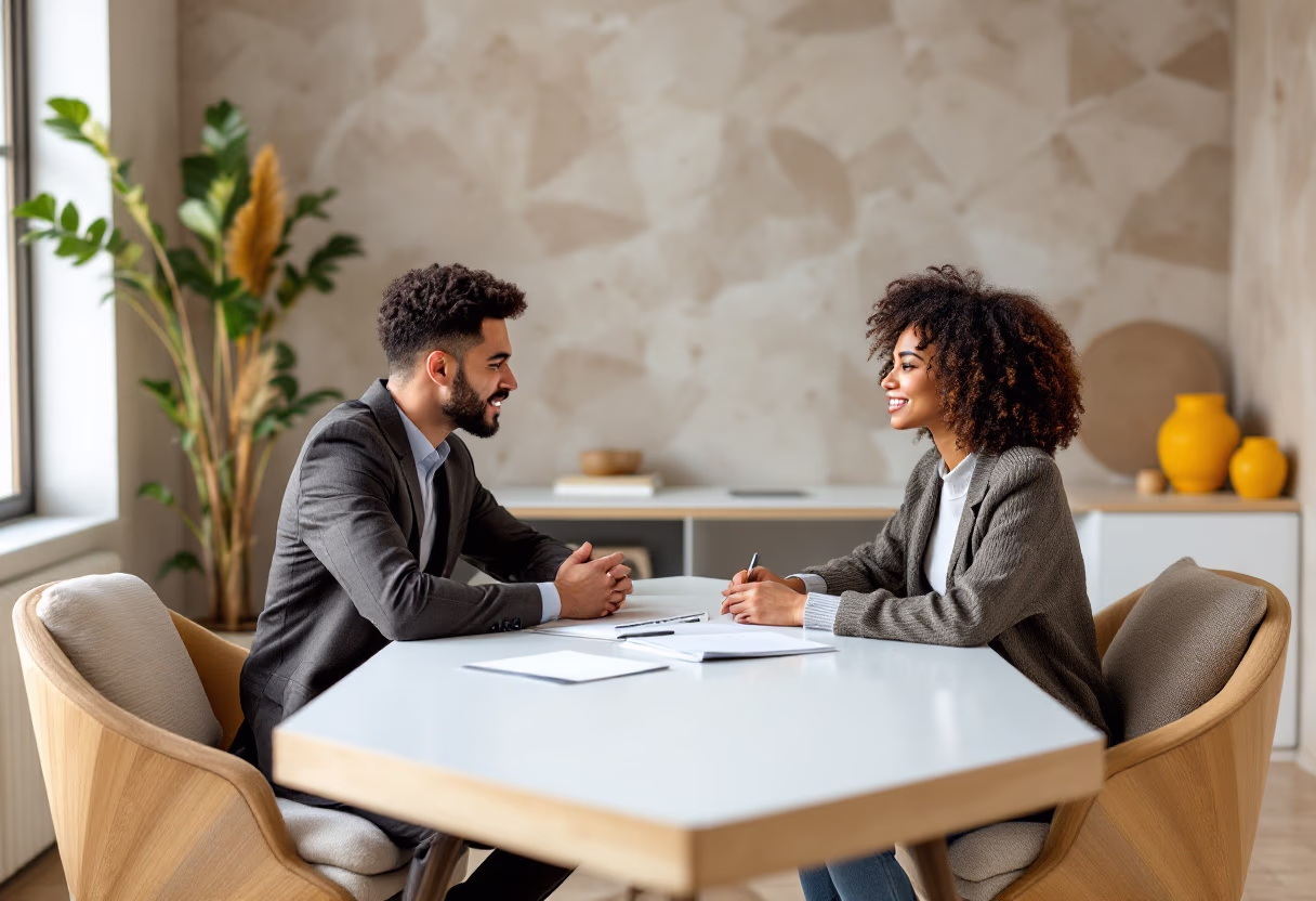 image of professional discussing a financial strategy with a client