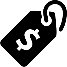 Black price tag icon.
