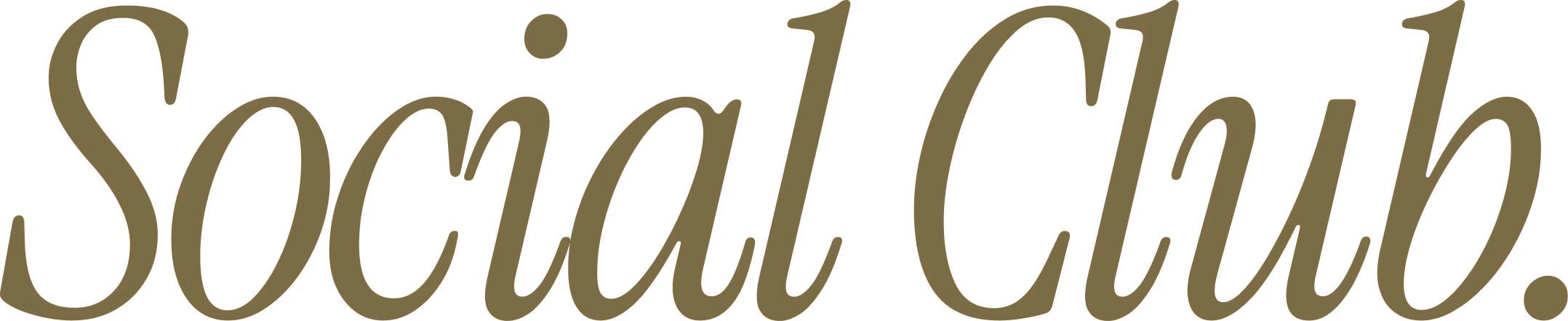 Text reading 'Social Club' in a large, elegant script font in brown color.