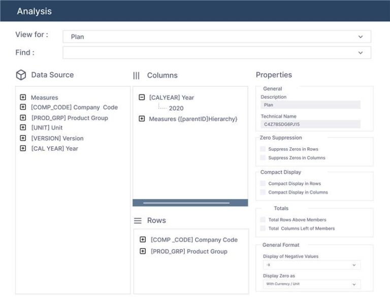 Navigation panel in SAP Analysis for Office