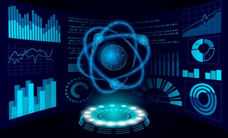 A blue glowing object with circles and lines around it