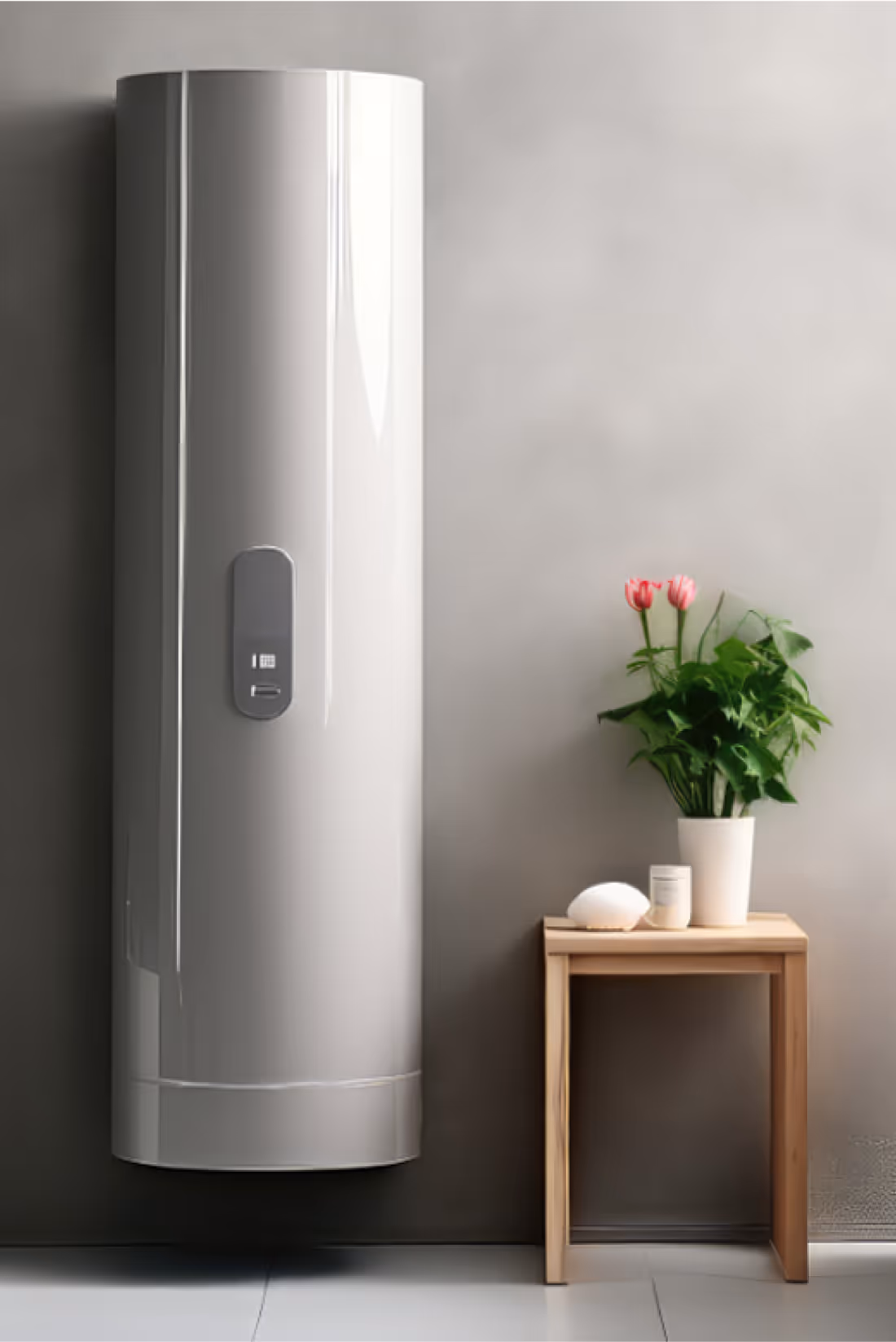 Gasheizung im Bad mit Deko