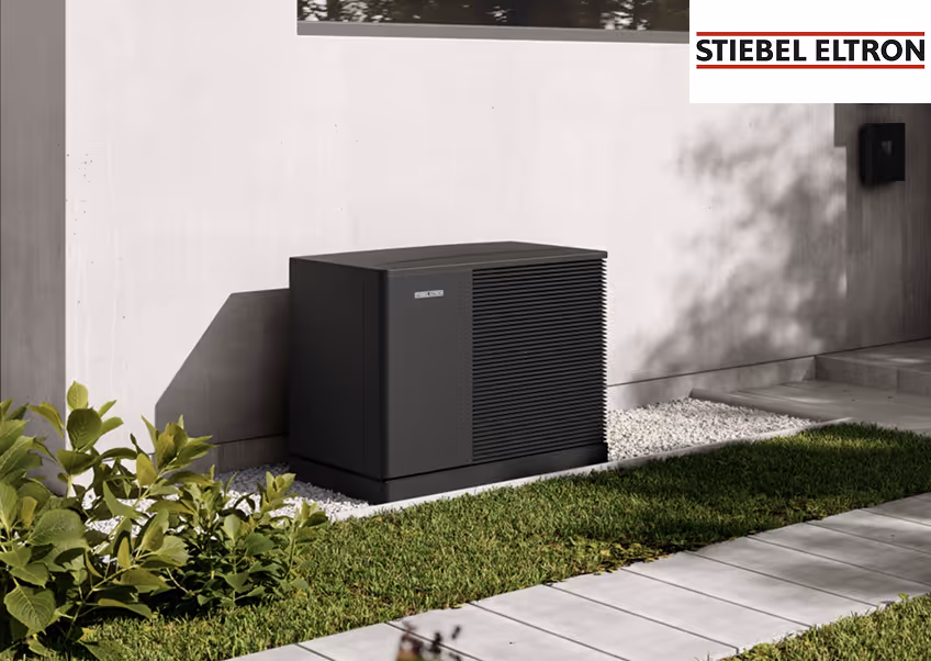Wärmepumpe Stiebel Eltron vor Neubau Modell WPnext WPL A