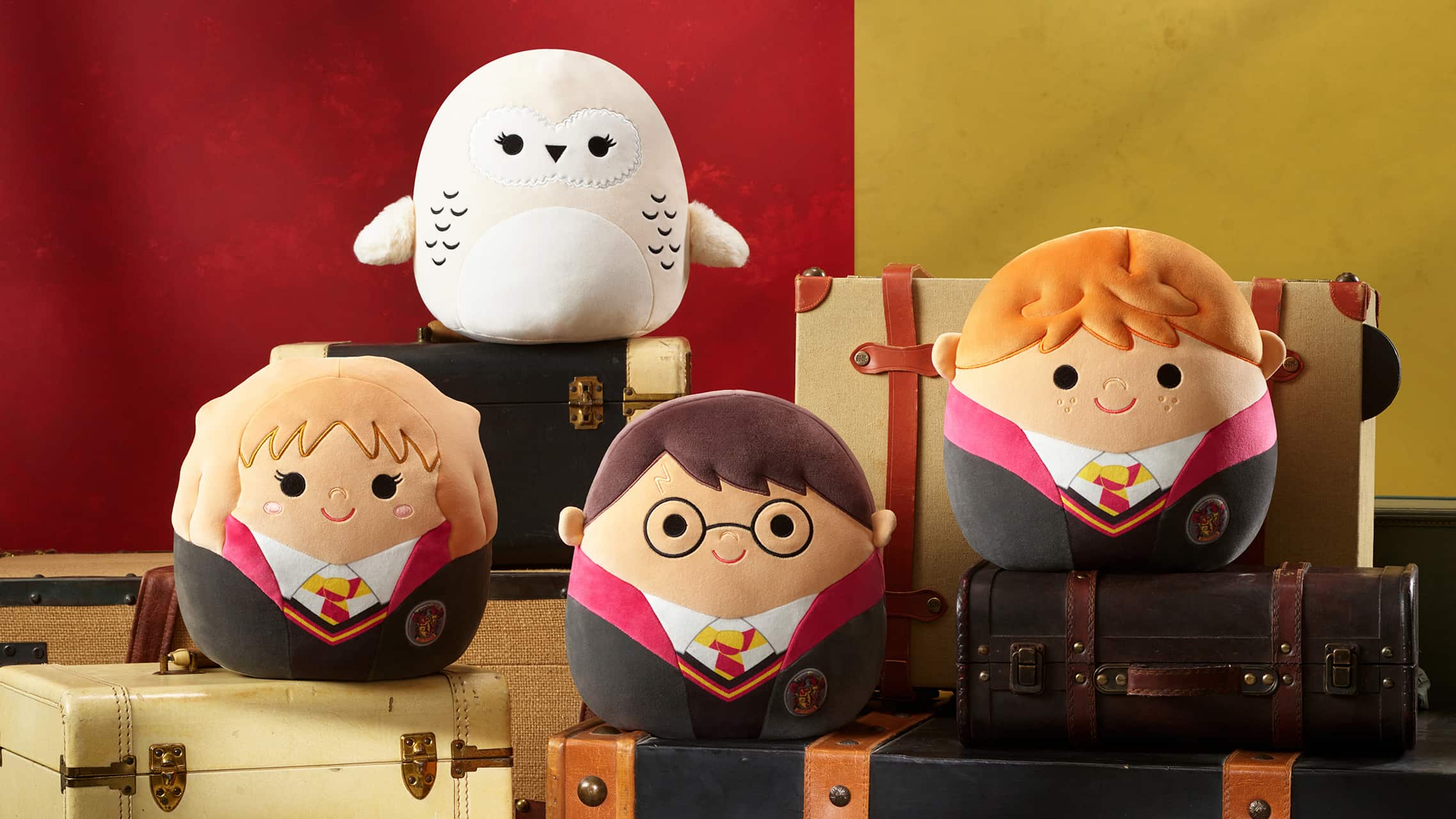 Harry Potter Squishmallows plush surrounded by matching character plush toys