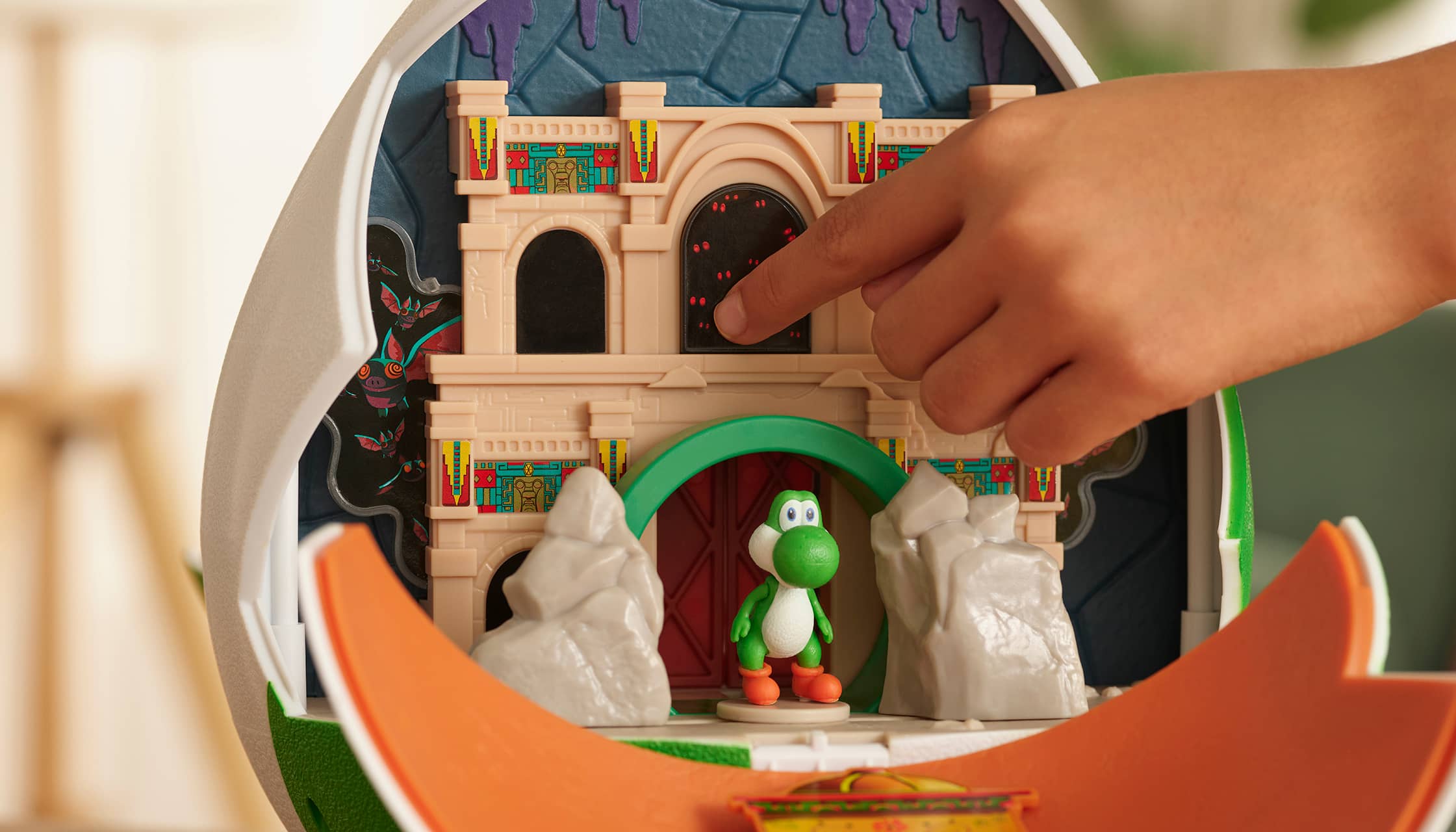 Super Mario Yoshi temple playset with Yoshi figure and interactive building features