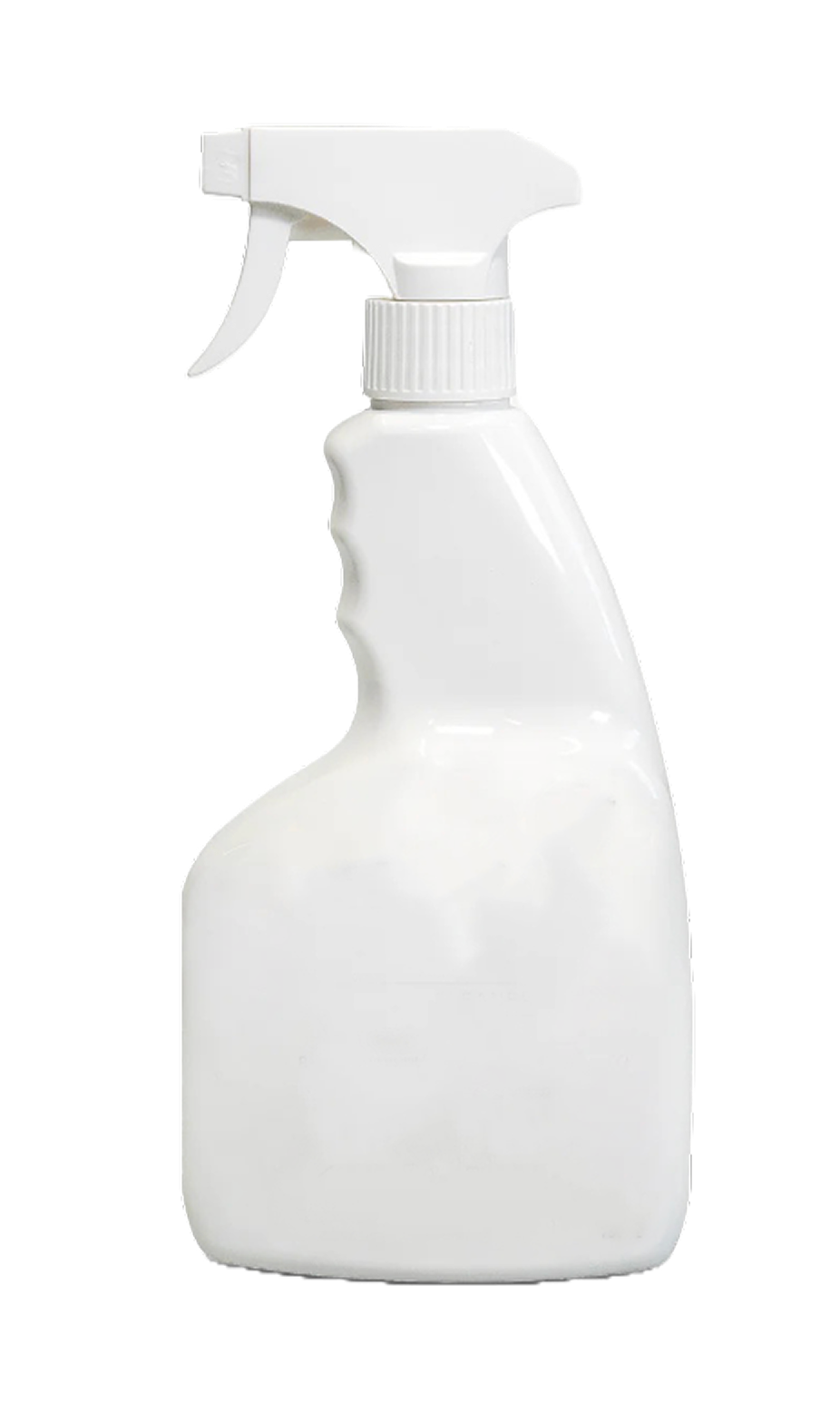 Hvid plastic sprayflaske med aftrækker.