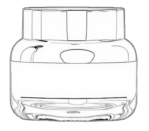 Stregtegning af en krukke med låg, typisk til creme eller kosmetik.