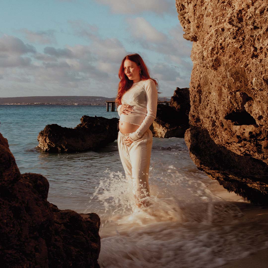 pregnant girl on beach