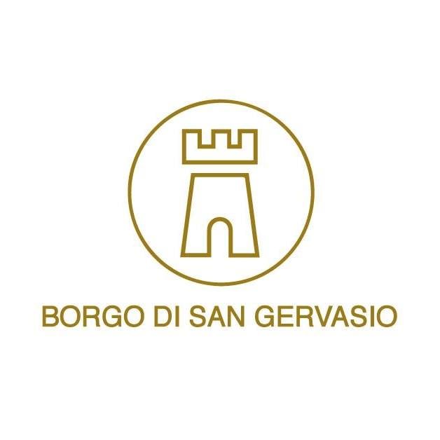 Logo von Borgo di San Gervasio mit einer stilisierten Burg im Kreis.