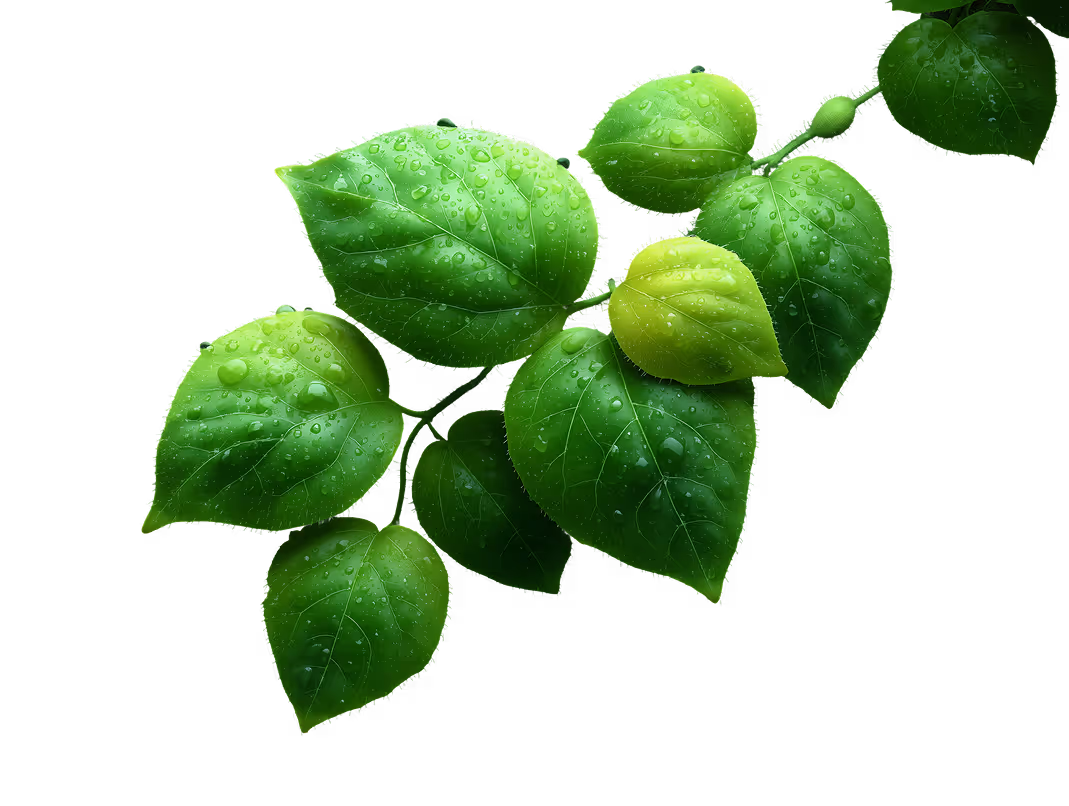 Green plant buds symbolizing CO₂ growth and innovation.