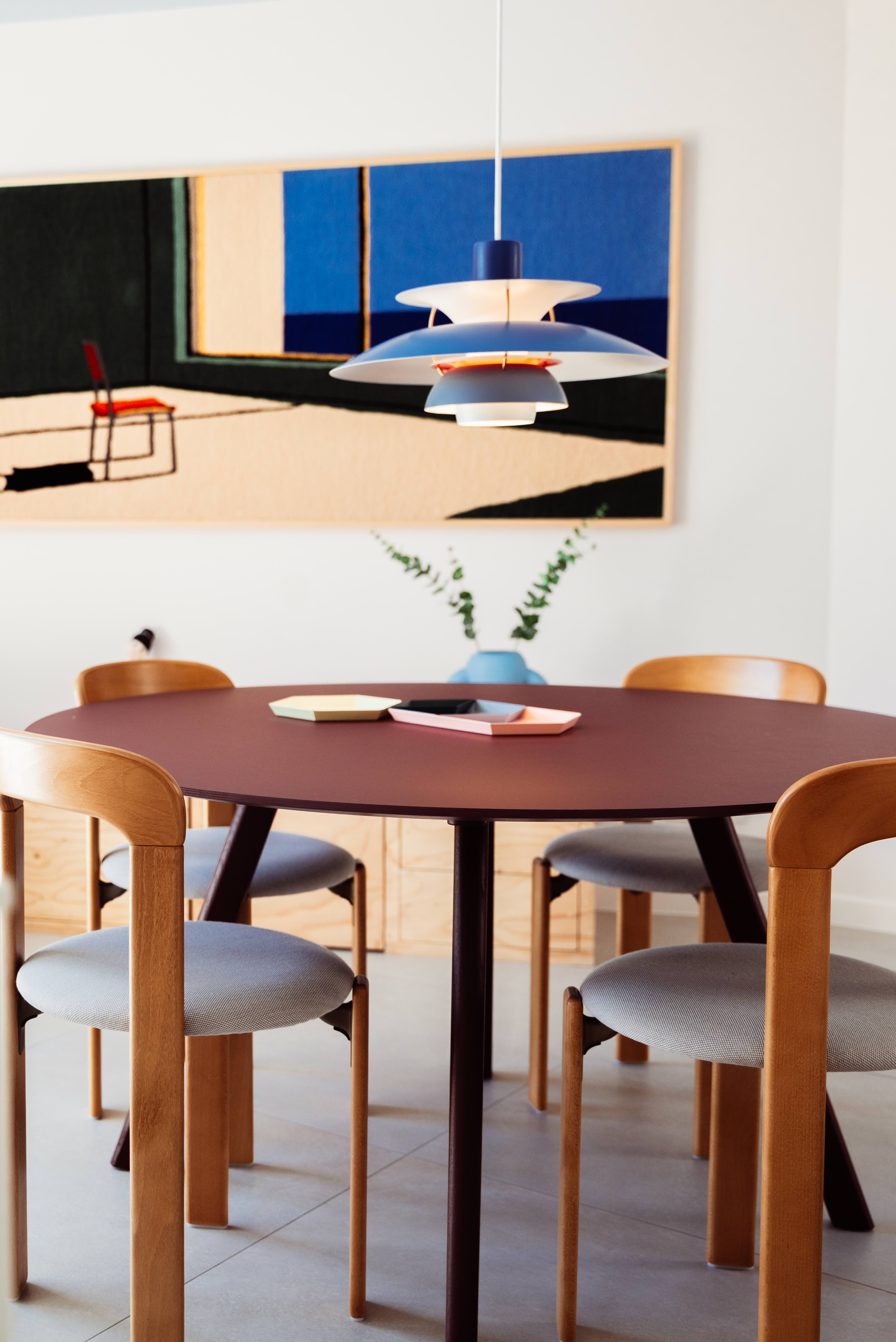 Eetkamer Merelbeke met kleurig plafond - interieurontwerp PIET Moodshop