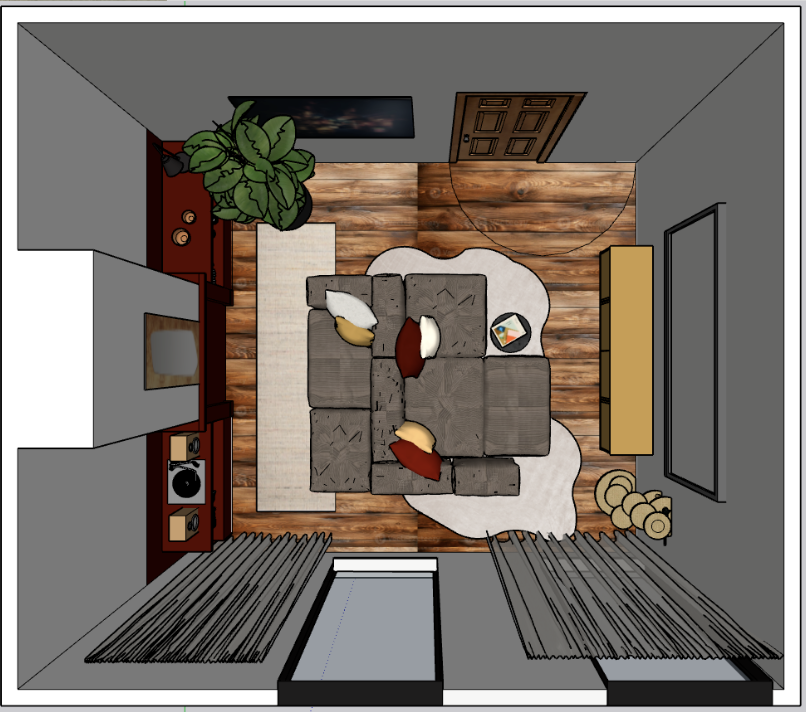 Visualisatie plan retro stadswoning Gent voor interieurontwerp - PIET Moodshop