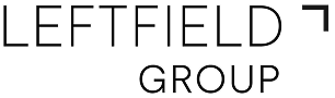 Leftfield Group logo with stylized text and an angular design element.