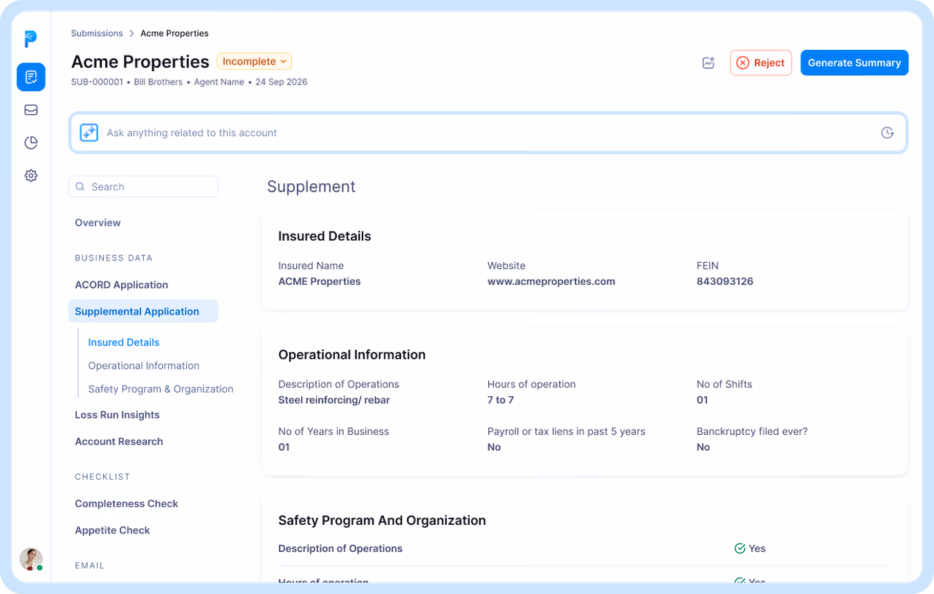DocumentCURE™
The CURE™ for converting unstructured submission documents into underwriting-ready data with 100% accuracy.