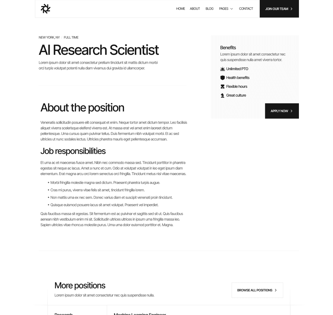 Career Single Page - Quantum | Webflow Template