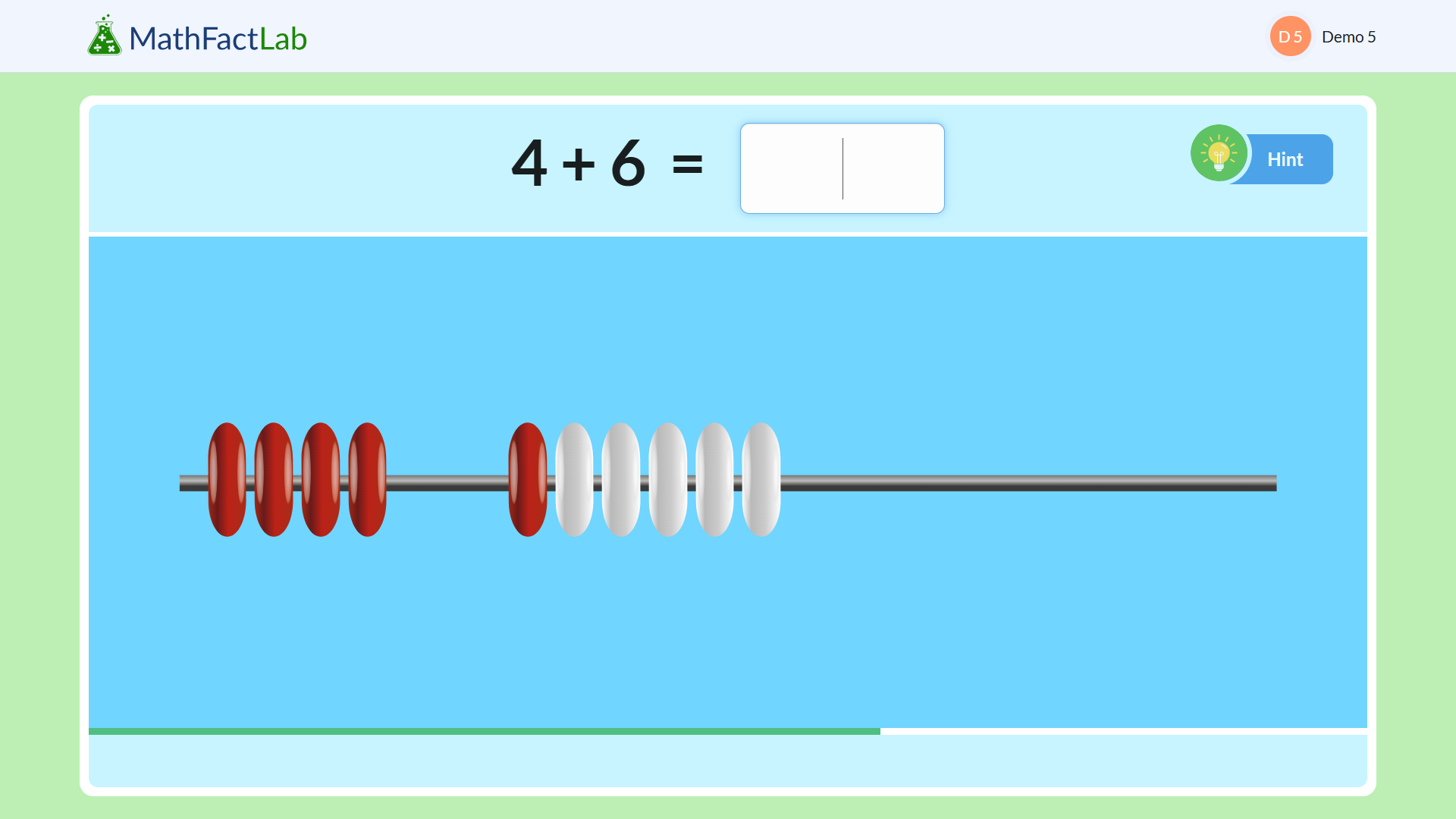 Make 10 addition fact represented on a rekenrek, also known as a number rack.