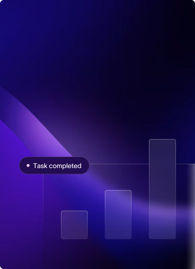 Person holding a smartphone displaying a blue and purple abstract design on screen.