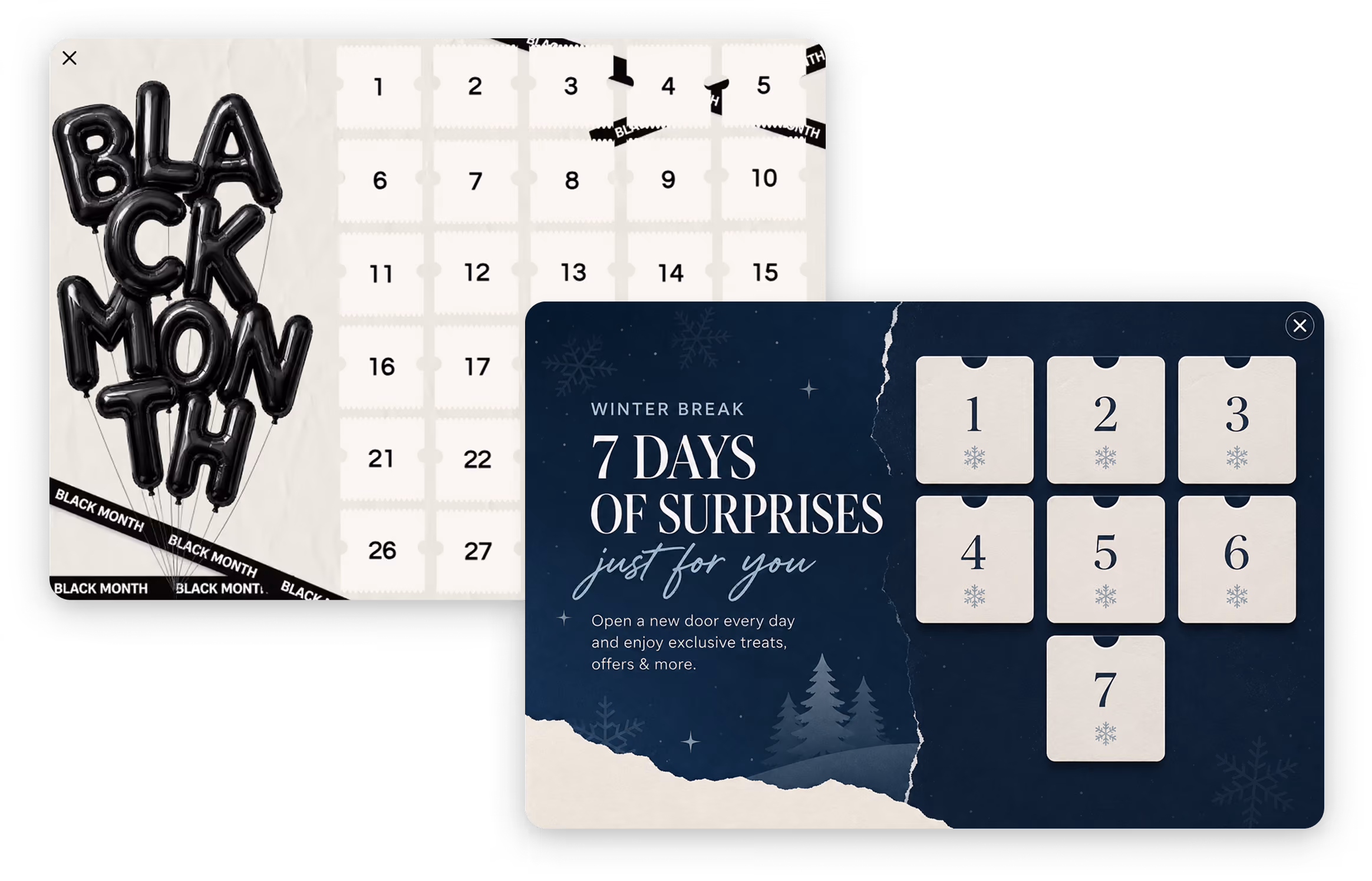 Seasonal Calendar popup