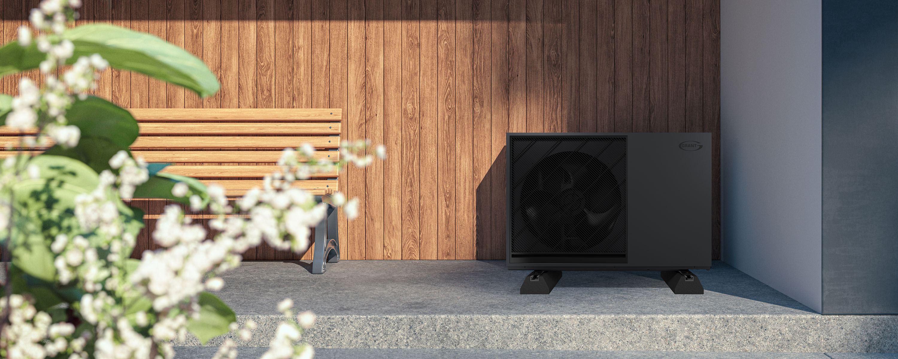 Black air source heat pump