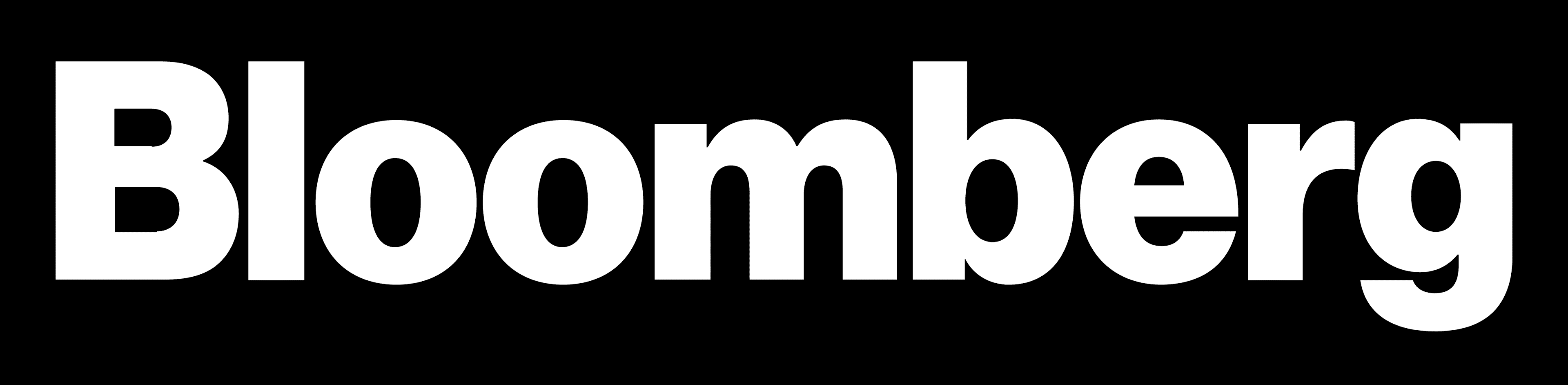 Bloomberg logo in bold white letters on a black background.