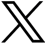 Stylized letter X logo in black outline on transparent background.