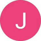 A pink circle with a white letter "J" in the center.